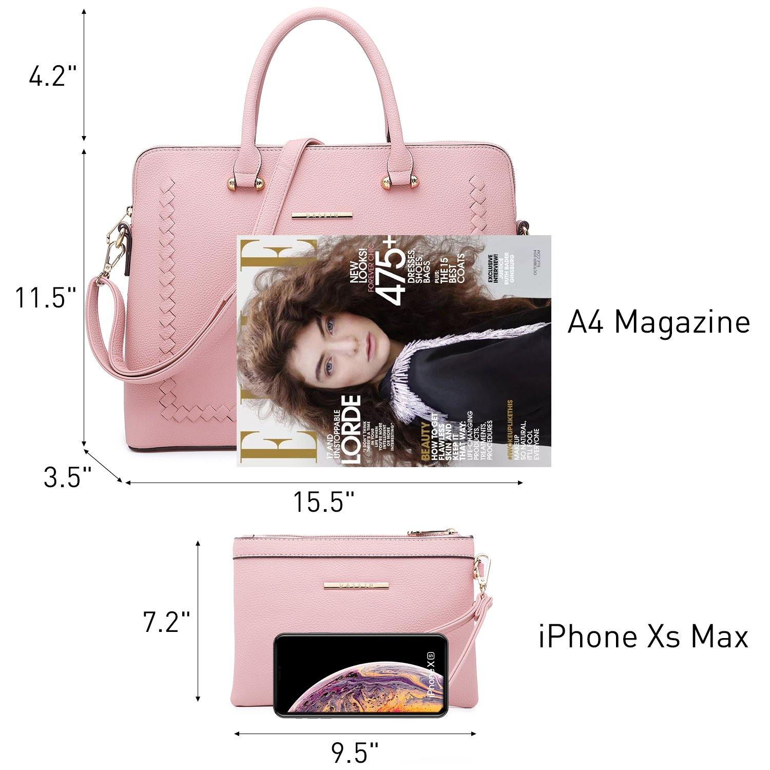 Women Slim Purse Vegan Leather Work Bag Tote with Matching Clutch Dasein - Dasein Bags