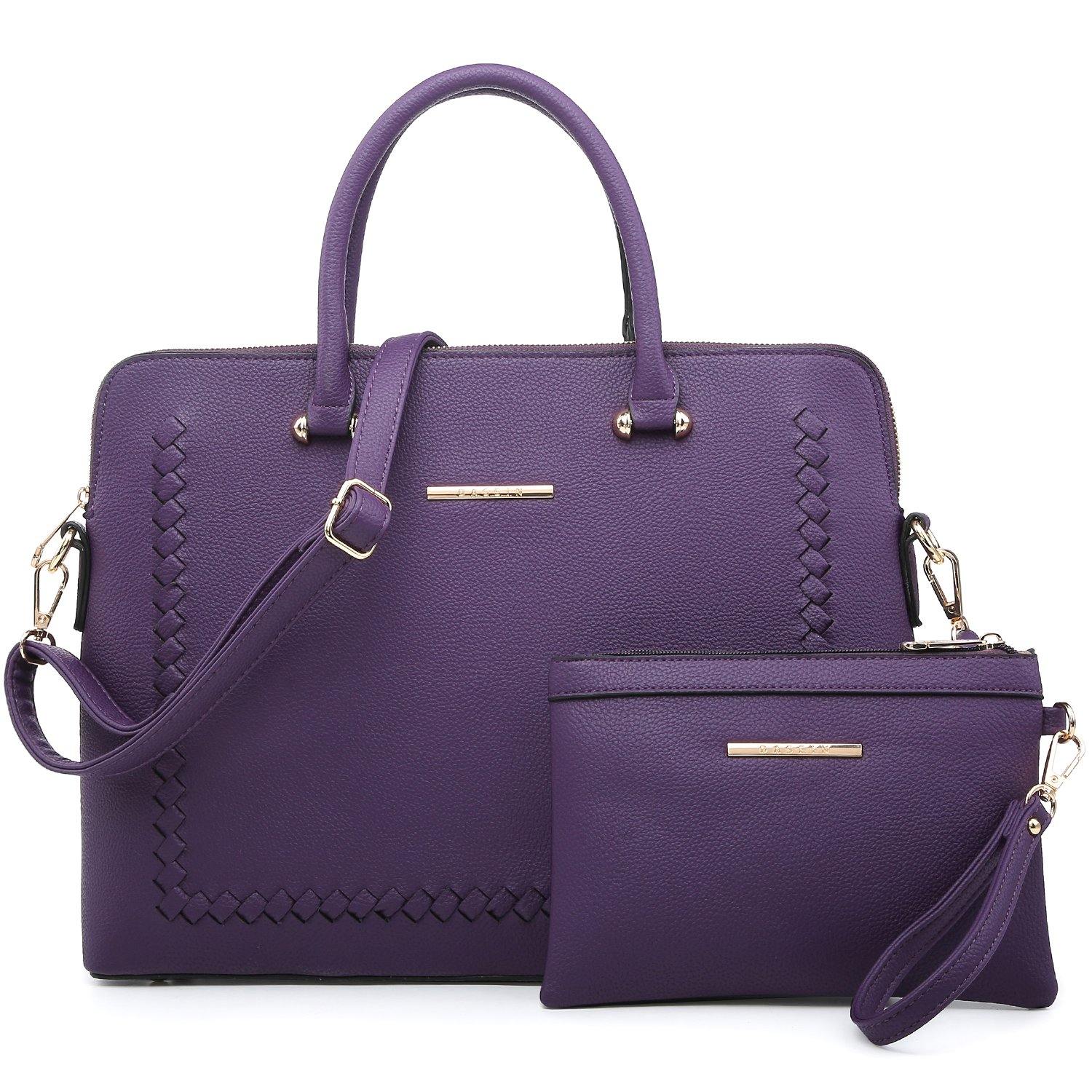 Women Slim Purse Vegan Leather Work Bag Tote with Matching Clutch Dasein - Dasein Bags