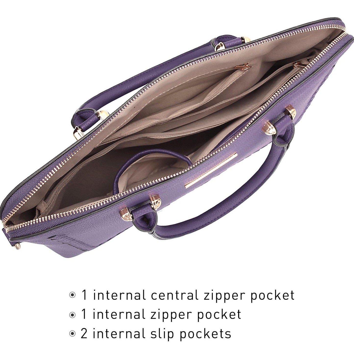 Women Slim Purse Vegan Leather Work Bag Tote with Matching Clutch Dasein - Dasein Bags