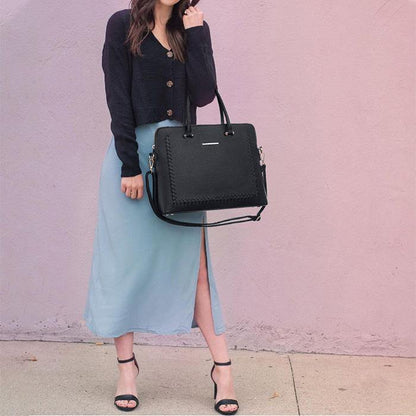 Women Slim Purse Vegan Leather Work Bag Tote with Matching Clutch Dasein - Dasein Bags