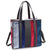 Dasein Faux Leather Velvet Multi-Colored Large Tote - Dasein Bags