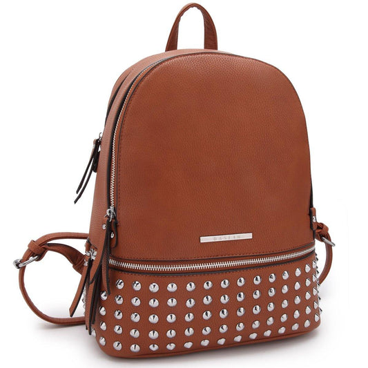 Dasein Medium Faux Leather Spiked Studded Backpack - Dasein Bags