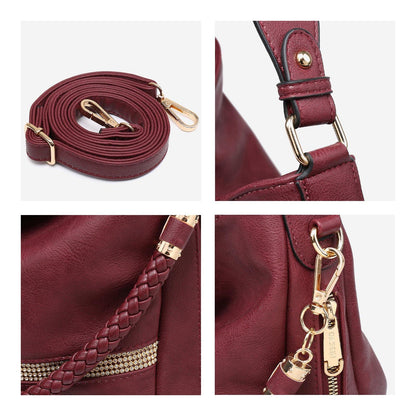 Women Concealed Carry Purses Handbags Faux Leather Hobo with Matching Clutch - Dasein Bags