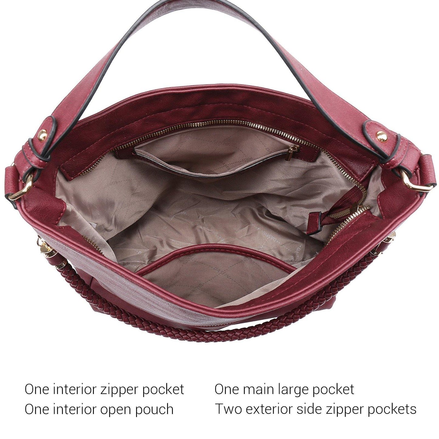 Women Concealed Carry Purses Handbags Faux Leather Hobo with Matching Clutch - Dasein Bags