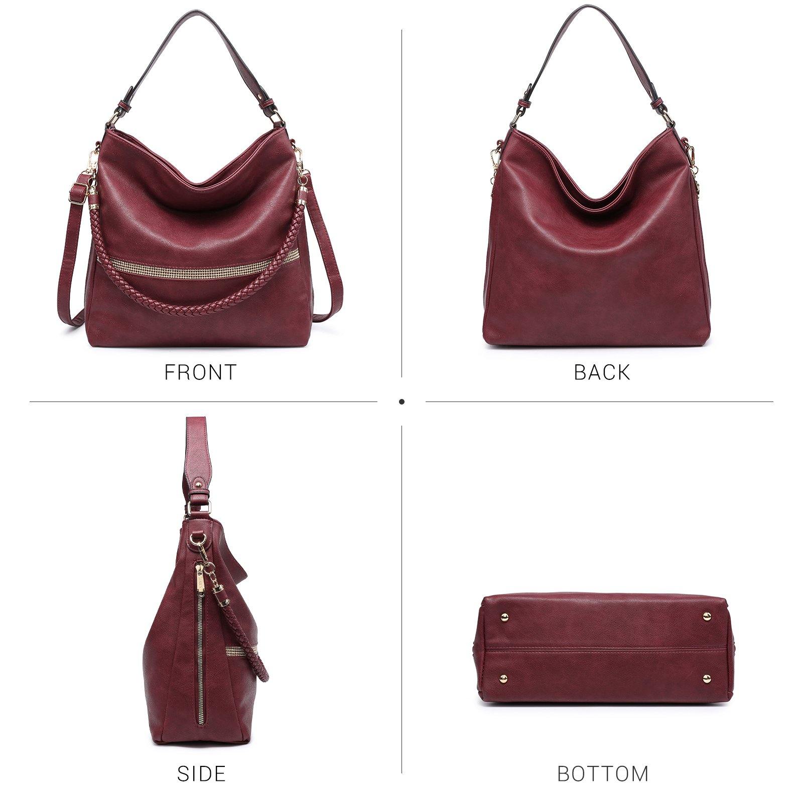 Women Concealed Carry Purses Handbags Faux Leather Hobo with Matching Clutch - Dasein Bags