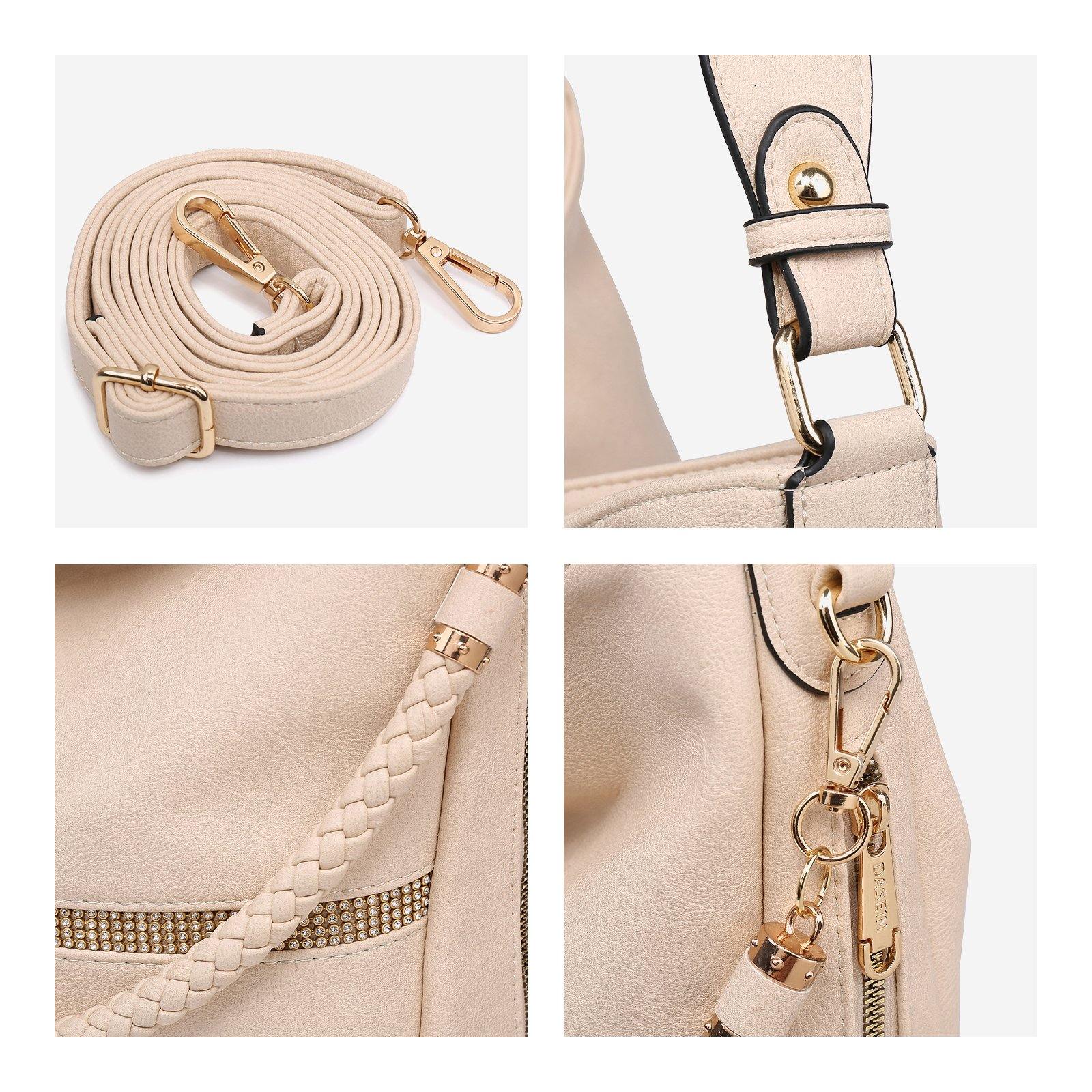 Women Concealed Carry Purses Handbags Faux Leather Hobo with Matching Clutch - Dasein Bags