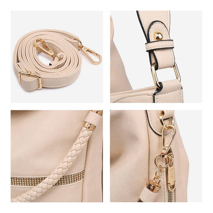 Women Concealed Carry Purses Handbags Faux Leather Hobo with Matching Clutch - Dasein Bags