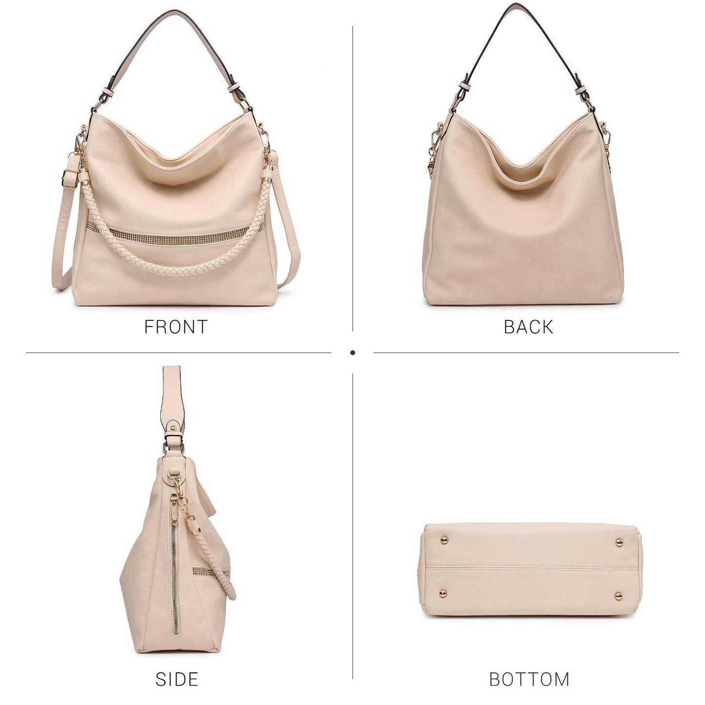 Women Concealed Carry Purses Handbags Faux Leather Hobo with Matching Clutch - Dasein Bags