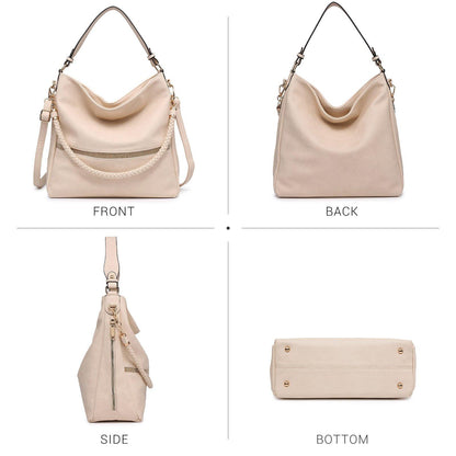 Women Concealed Carry Purses Handbags Faux Leather Hobo with Matching Clutch - Dasein Bags