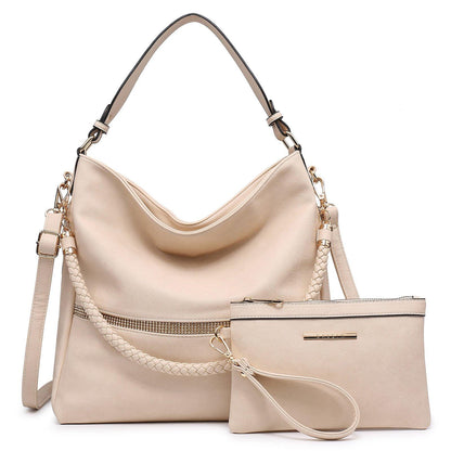 Women Concealed Carry Purses Handbags Faux Leather Hobo with Matching Clutch - Dasein Bags