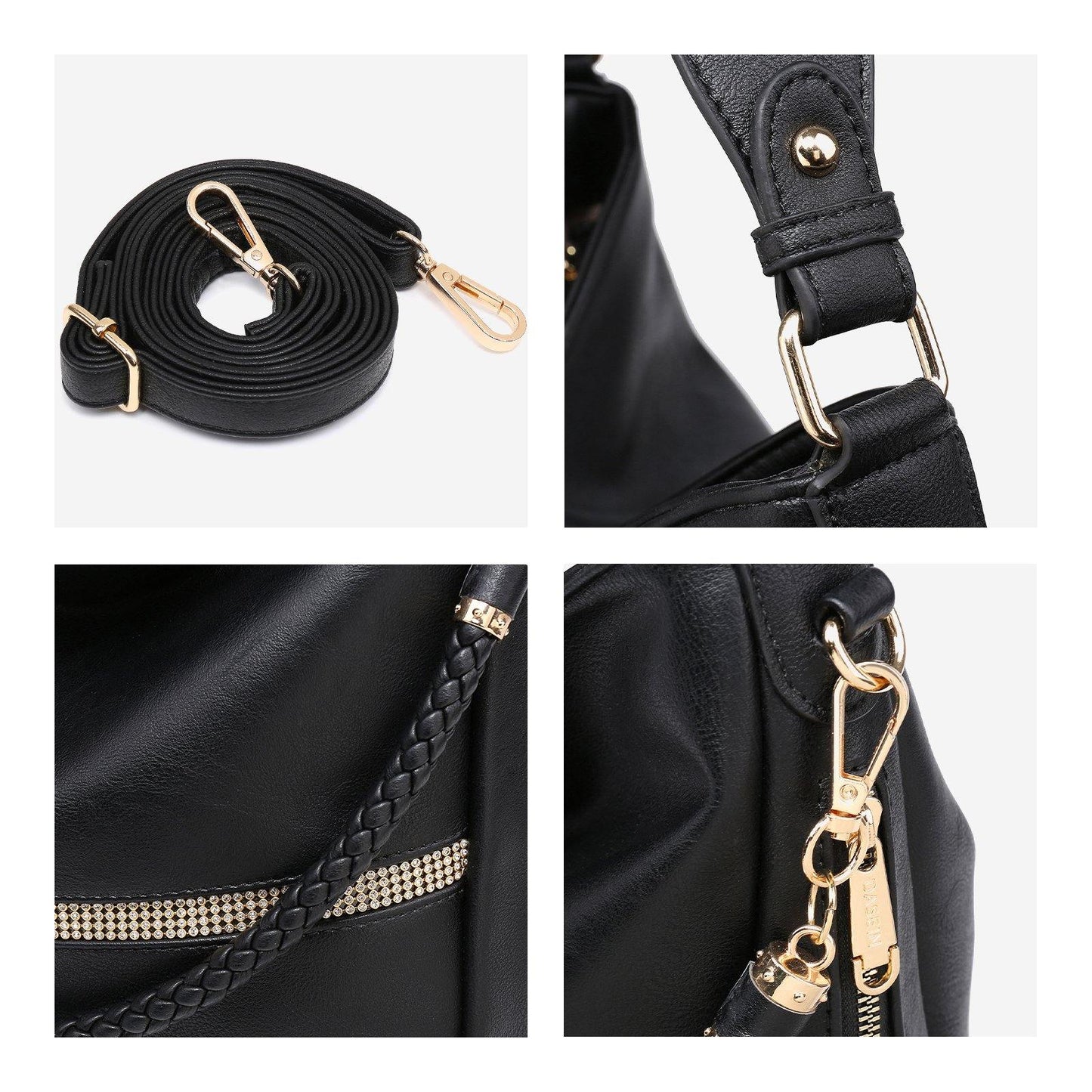 Women Concealed Carry Purses Handbags Faux Leather Hobo with Matching Clutch - Dasein Bags