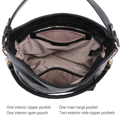 Women Concealed Carry Purses Handbags Faux Leather Hobo with Matching Clutch - Dasein Bags