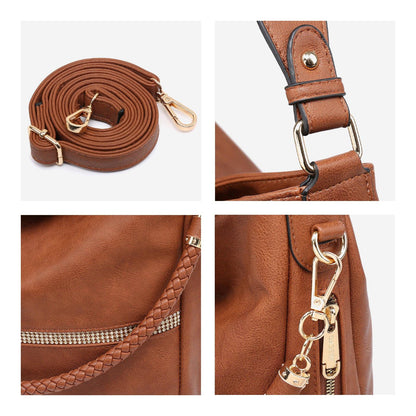 Women Concealed Carry Purses Handbags Faux Leather Hobo with Matching Clutch - Dasein Bags