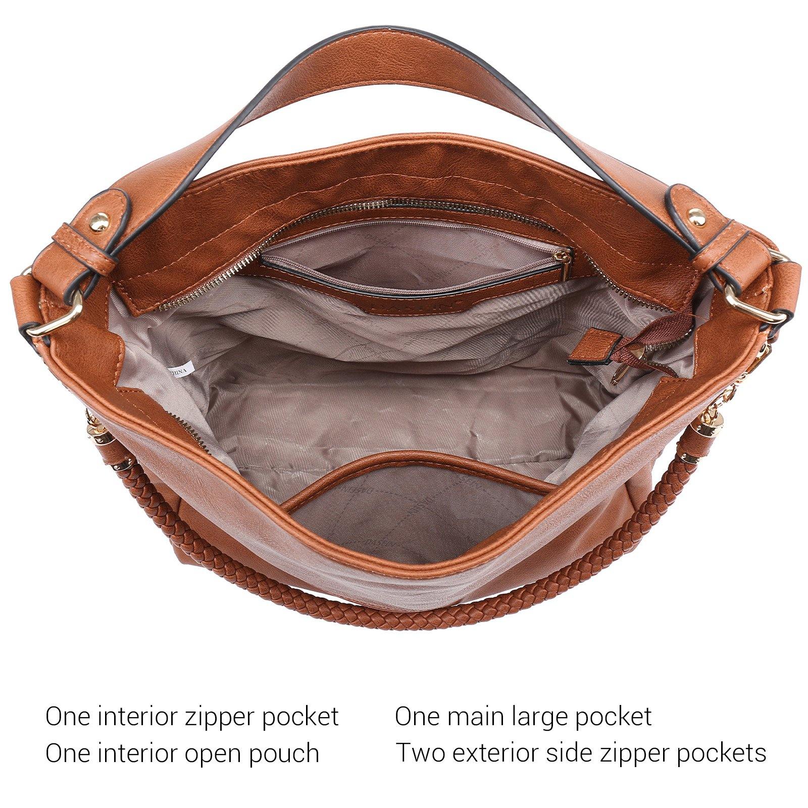 Women Concealed Carry Purses Handbags Faux Leather Hobo with Matching Clutch - Dasein Bags