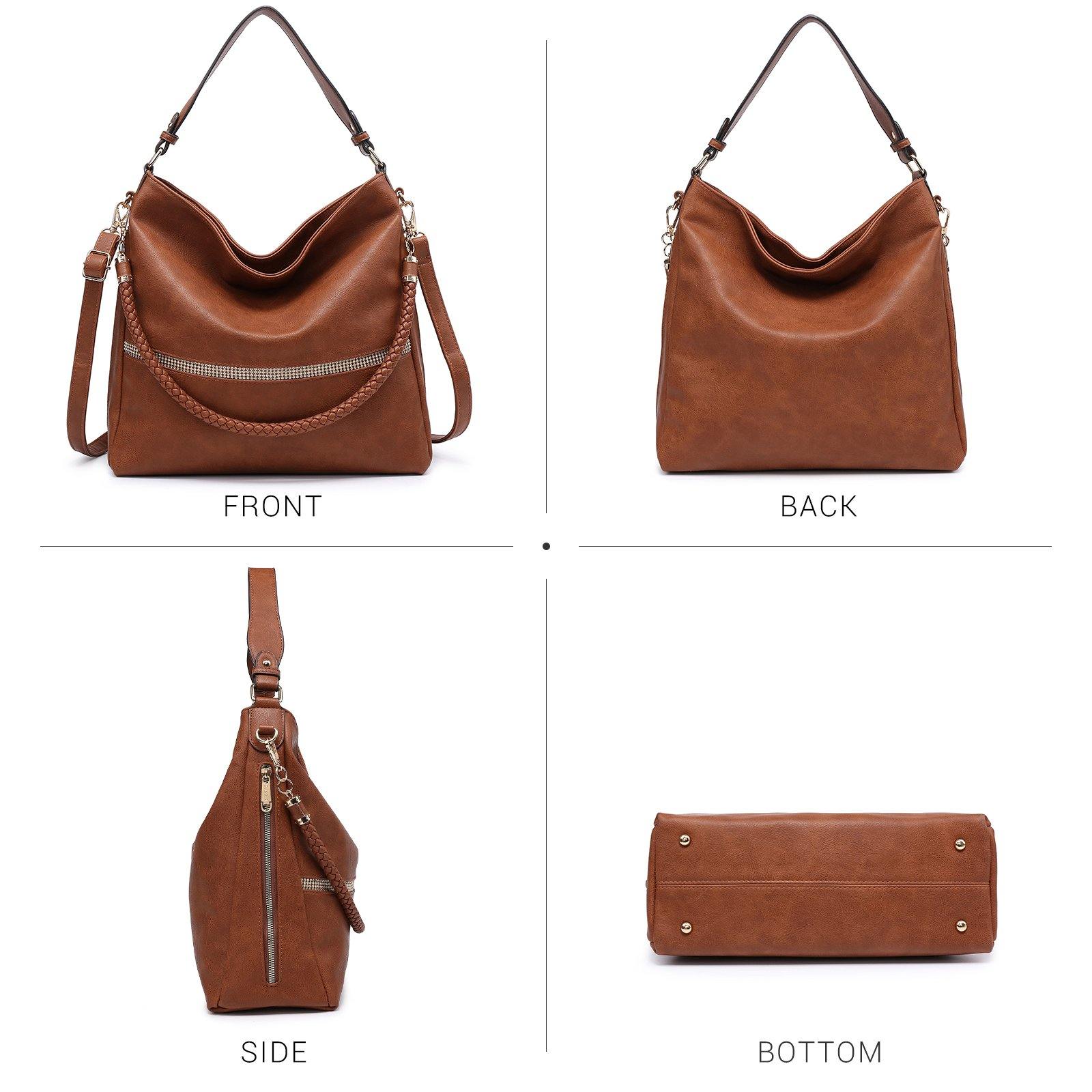 Women Concealed Carry Purses Handbags Faux Leather Hobo with Matching Clutch - Dasein Bags