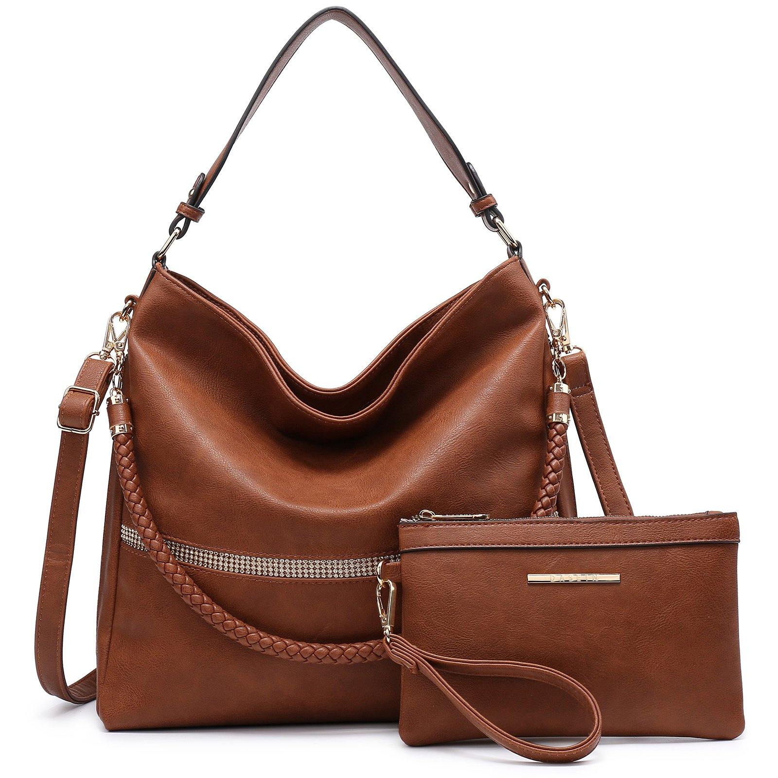 Women Concealed Carry Purses Handbags Faux Leather Hobo with Matching Clutch - Dasein Bags