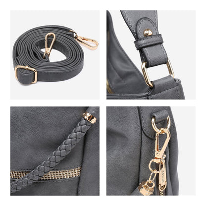 Women Concealed Carry Purses Handbags Faux Leather Hobo with Matching Clutch - Dasein Bags