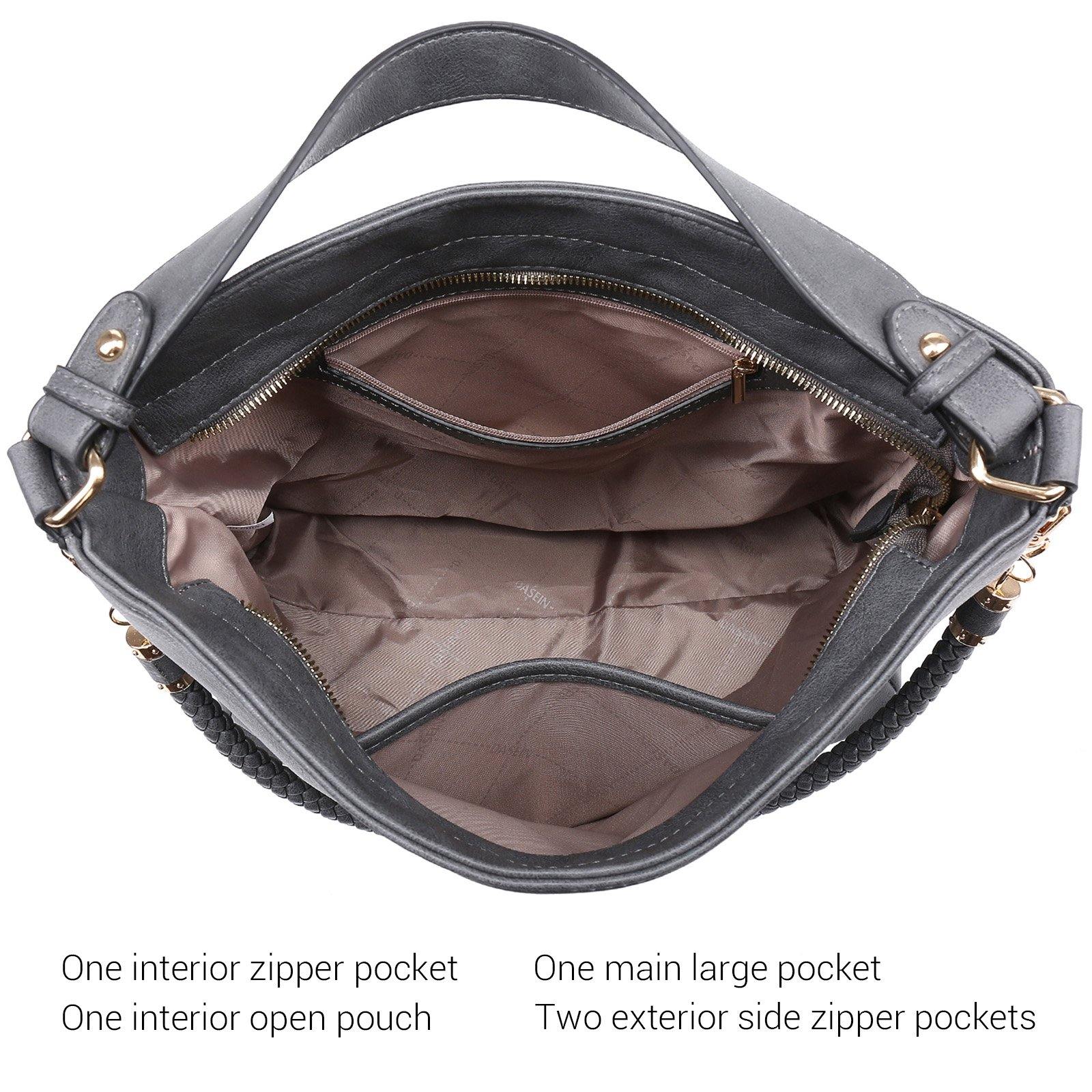 Women Concealed Carry Purses Handbags Faux Leather Hobo with Matching Clutch - Dasein Bags