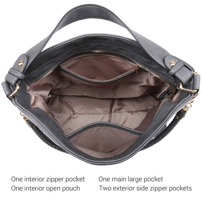 Women Concealed Carry Purses Handbags Faux Leather Hobo with Matching Clutch - Dasein Bags