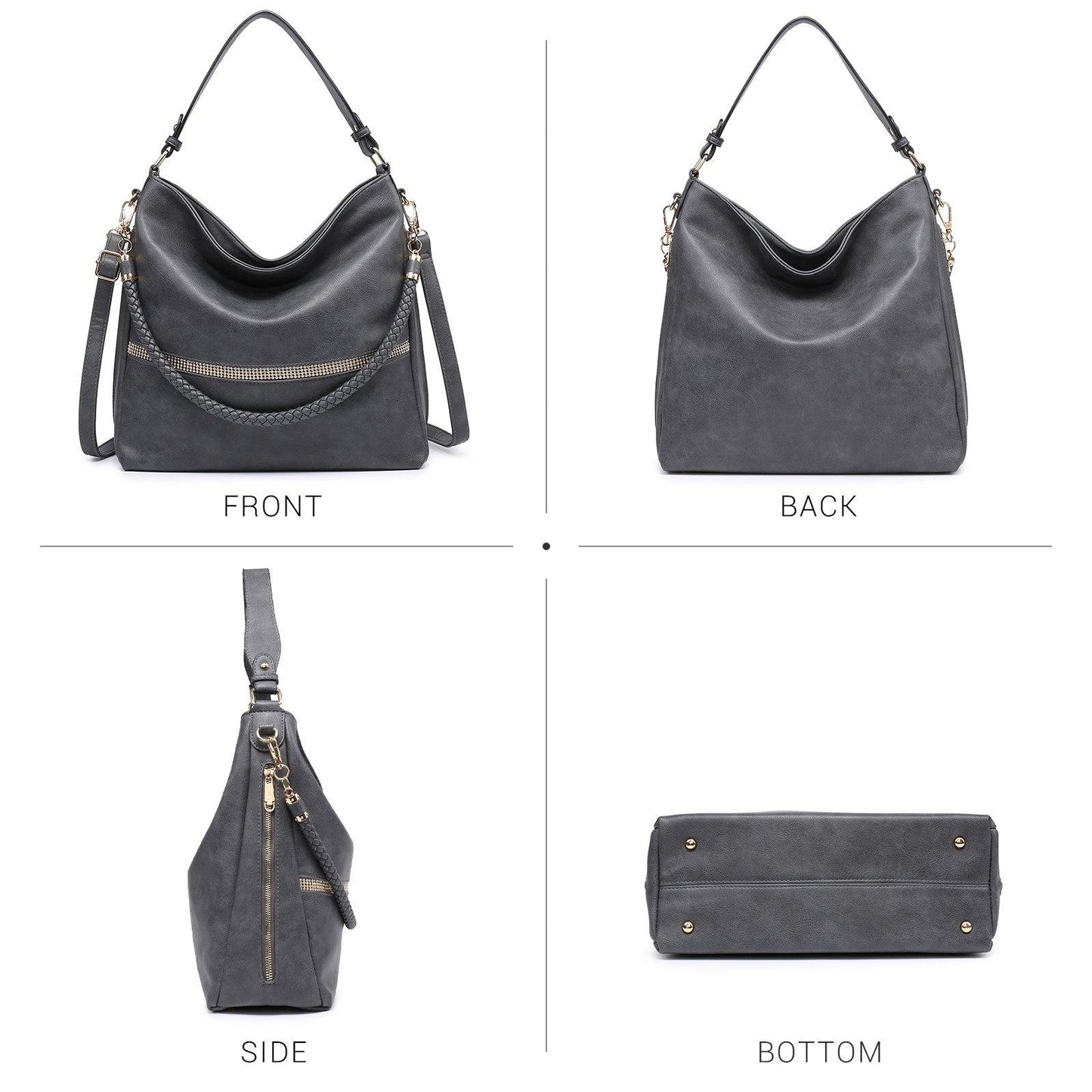 Women Concealed Carry Purses Handbags Faux Leather Hobo with Matching Clutch - Dasein Bags