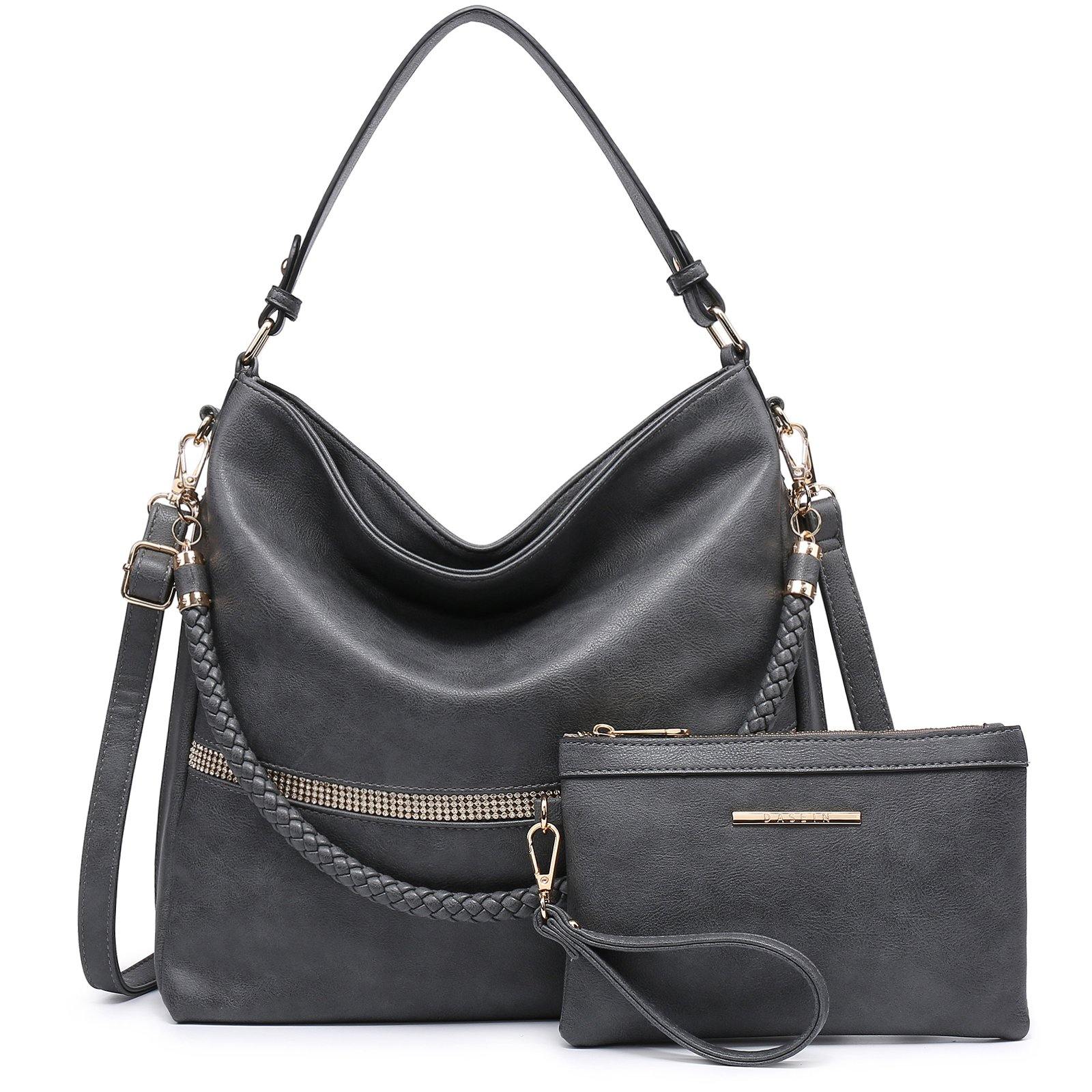 Women Concealed Carry Purses Handbags Faux Leather Hobo with Matching Clutch - Dasein Bags