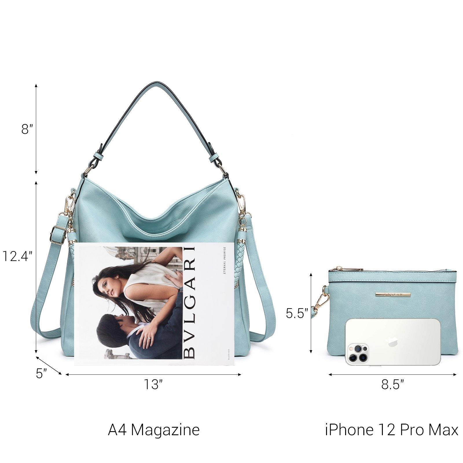 Women Concealed Carry Purses Handbags Faux Leather Hobo with Matching Clutch - Dasein Bags