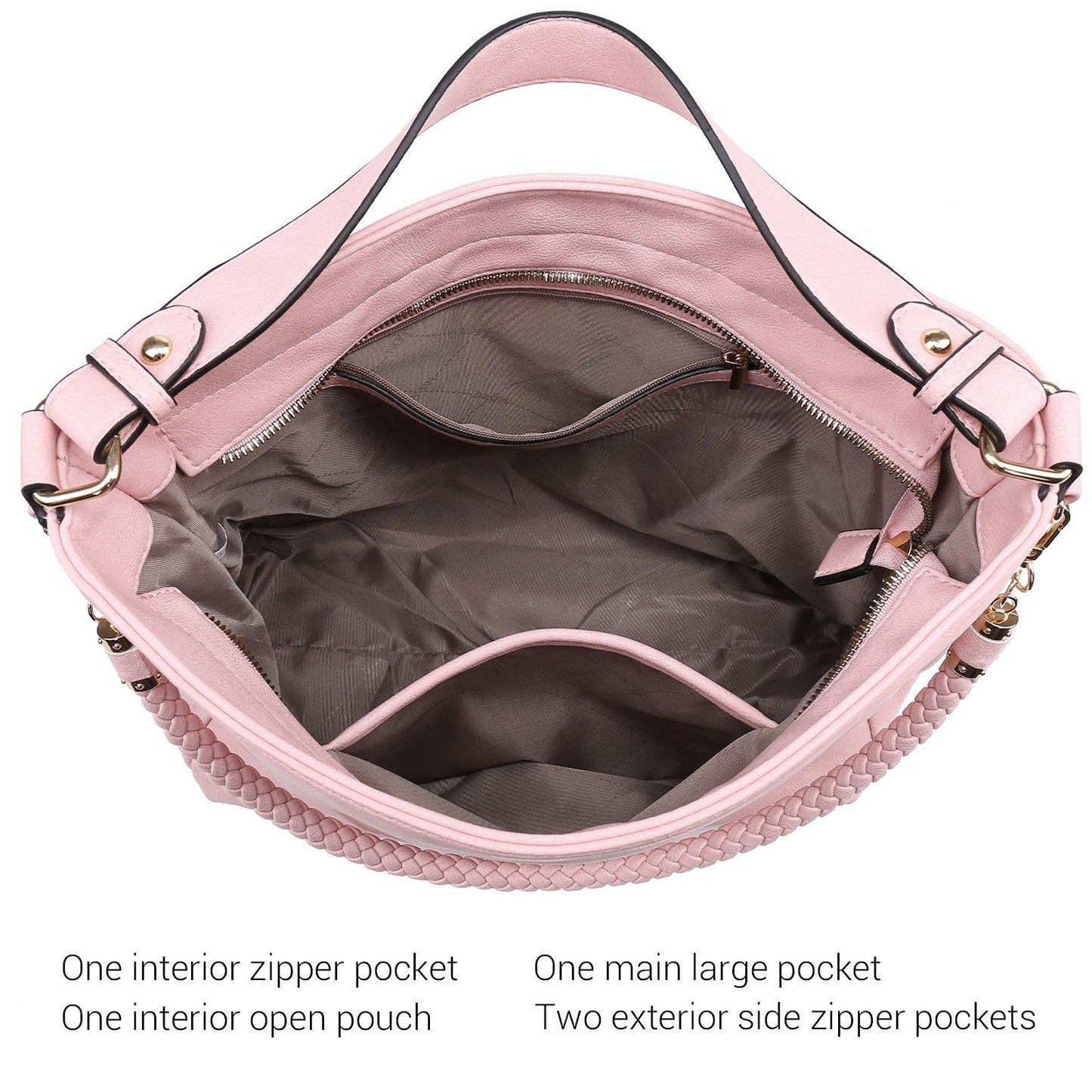 Women Concealed Carry Purses Handbags Faux Leather Hobo with Matching Clutch - Dasein Bags