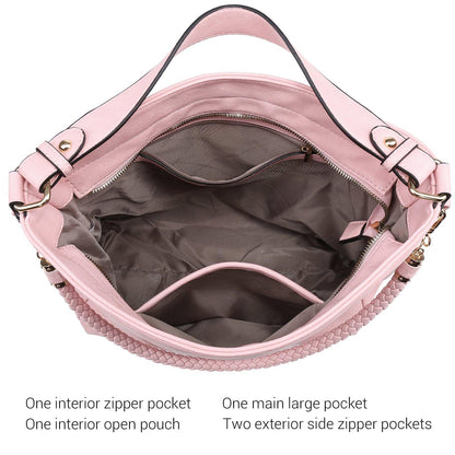 Women Concealed Carry Purses Handbags Faux Leather Hobo with Matching Clutch - Dasein Bags