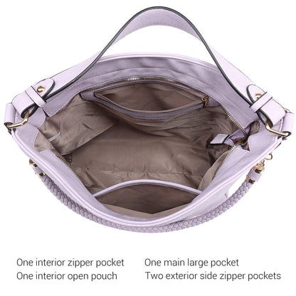 Women Concealed Carry Purses Handbags Faux Leather Hobo with Matching Clutch - Dasein Bags