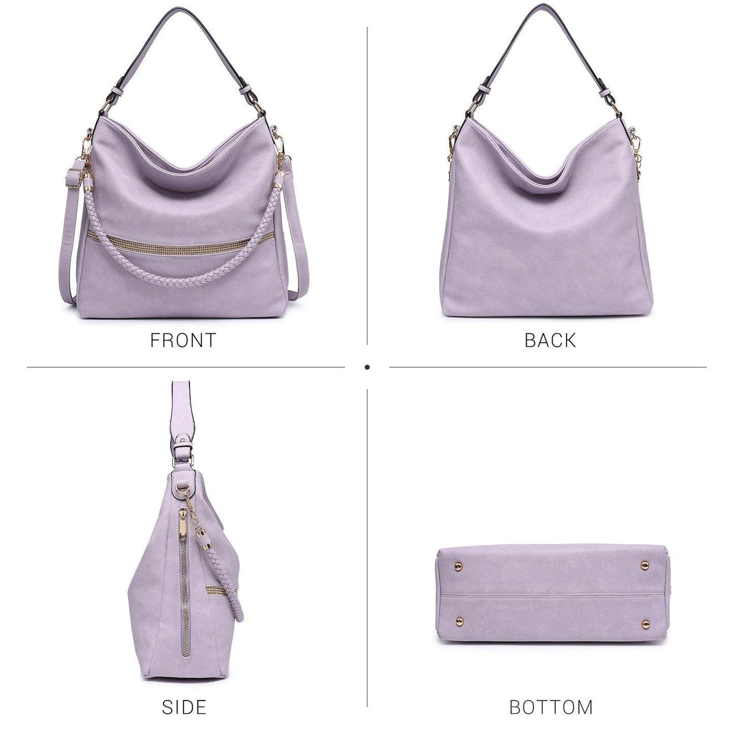 Women Concealed Carry Purses Handbags Faux Leather Hobo with Matching Clutch - Dasein Bags