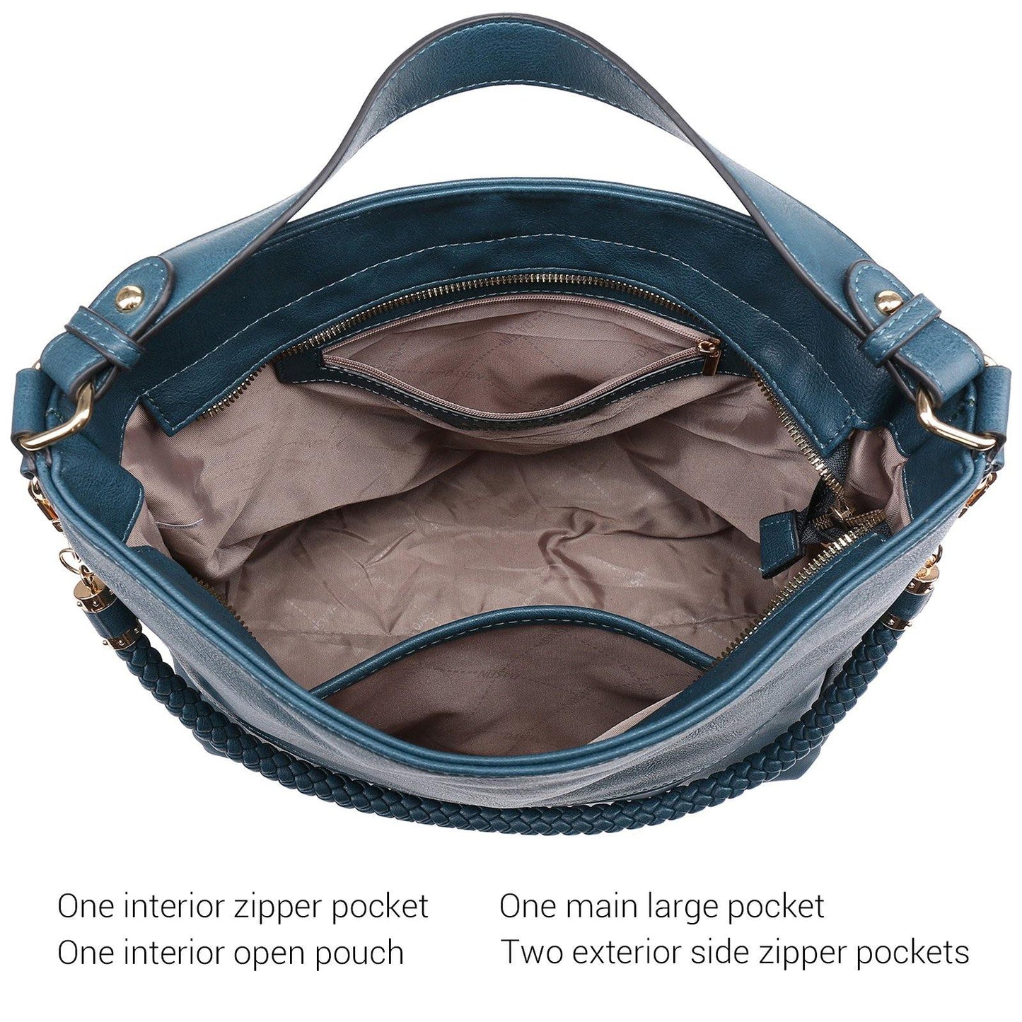 Women Concealed Carry Purses Handbags Faux Leather Hobo with Matching Clutch - Dasein Bags