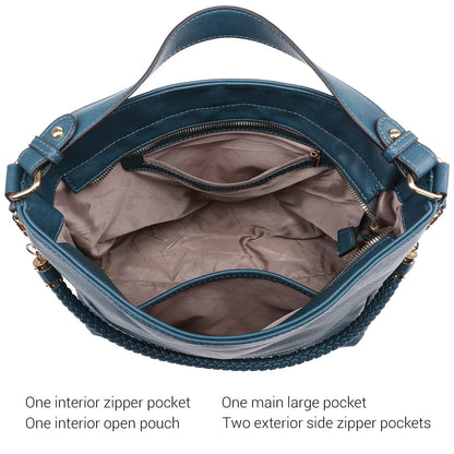 Women Concealed Carry Purses Handbags Faux Leather Hobo with Matching Clutch - Dasein Bags