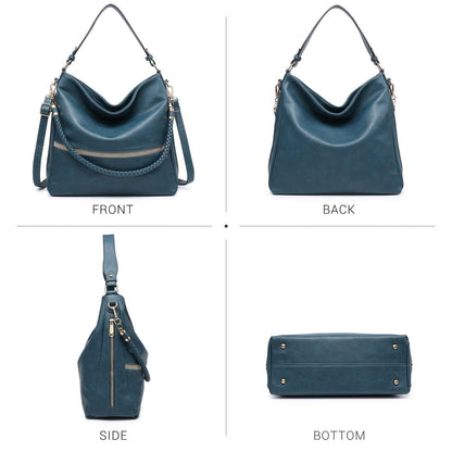 Women Concealed Carry Purses Handbags Faux Leather Hobo with Matching Clutch - Dasein Bags