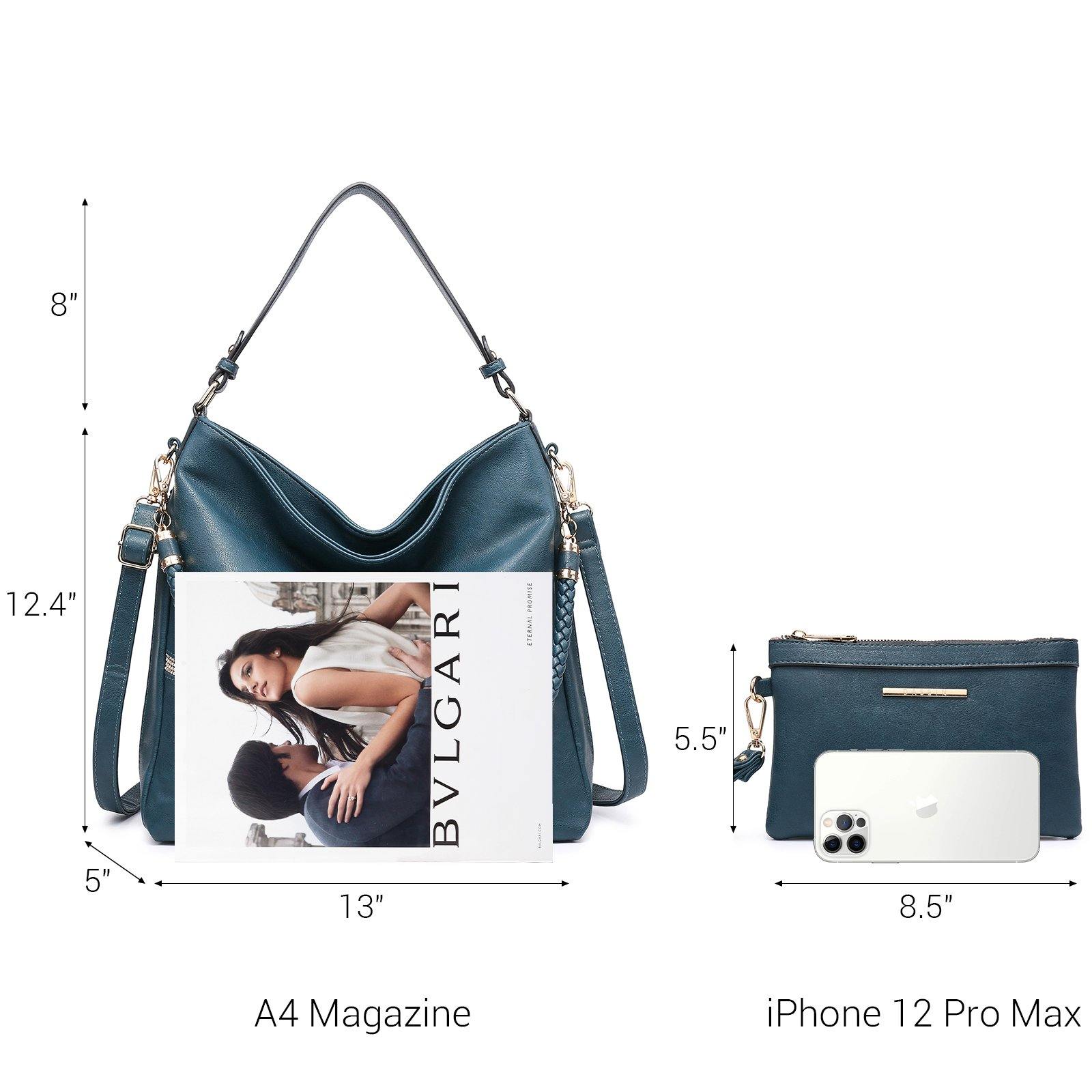 Women Concealed Carry Purses Handbags Faux Leather Hobo with Matching Clutch - Dasein Bags