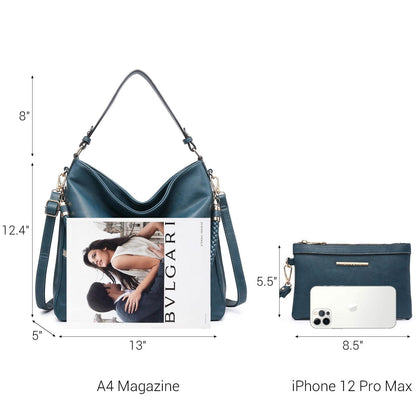 Women Concealed Carry Purses Handbags Faux Leather Hobo with Matching Clutch - Dasein Bags