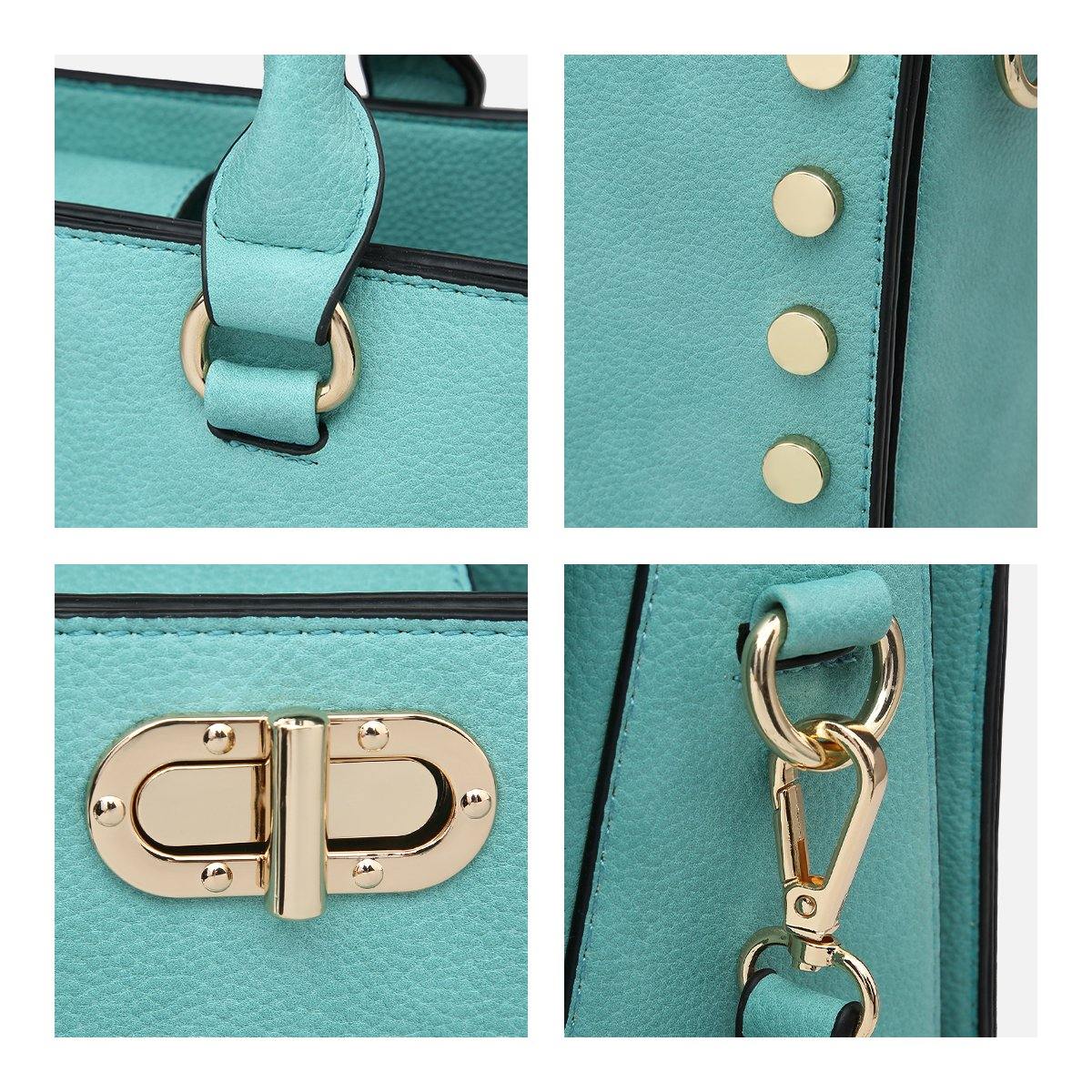 Studded Handbag with Matching Wristlet - Dasein Bags
