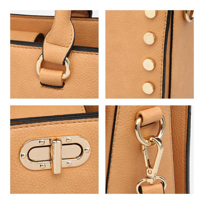 Studded Handbag with Matching Wristlet - Dasein Bags