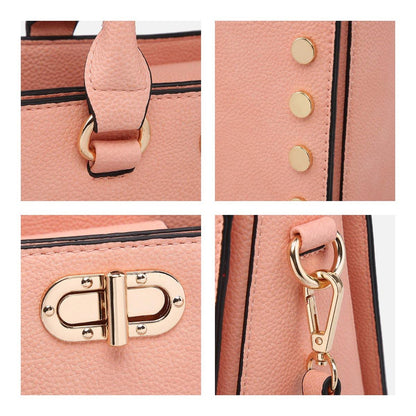 Studded Handbag with Matching Wristlet - Dasein Bags