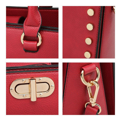 Studded Handbag with Matching Wristlet - Dasein Bags