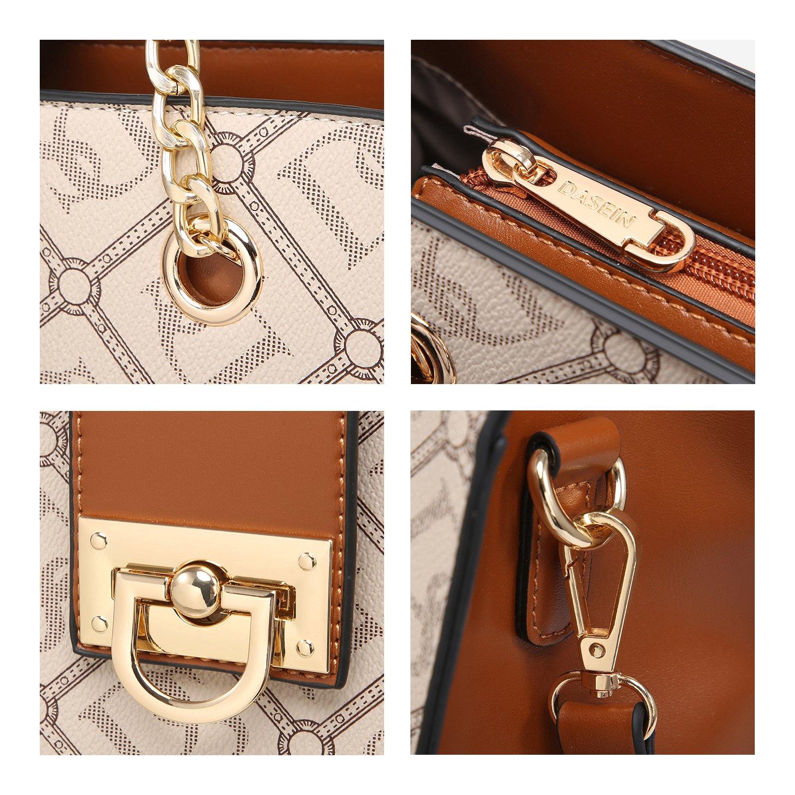 Women Fashion Chain Fashion Belt lock Tote Bags With Matching Clutch Dasein - Dasein Bags