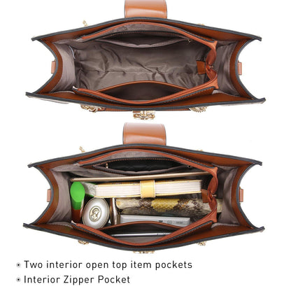 Women Fashion Chain Fashion Belt lock Tote Bags With Matching Clutch Dasein - Dasein Bags