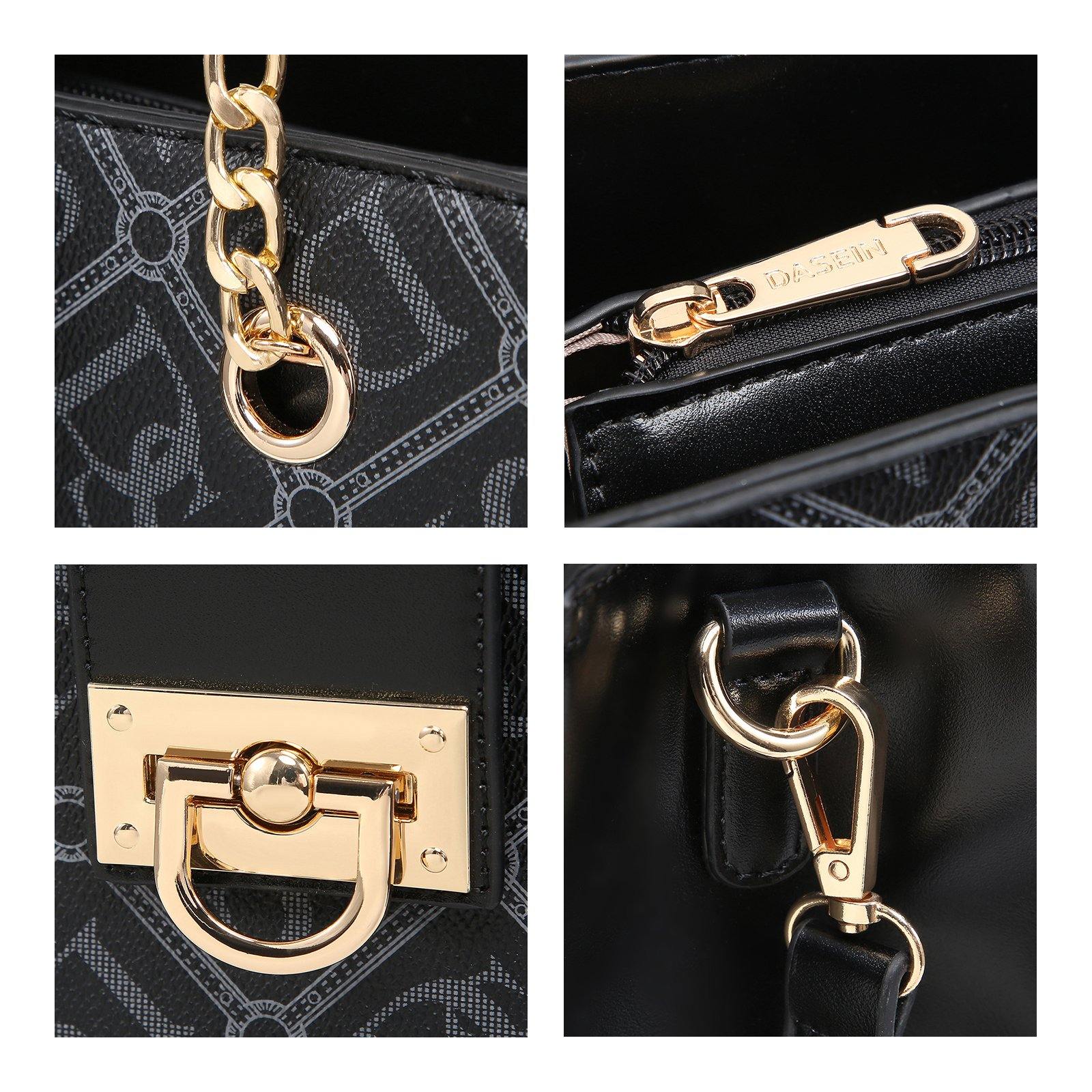Women Fashion Chain Fashion Belt lock Tote Bags With Matching Clutch Dasein - Dasein Bags