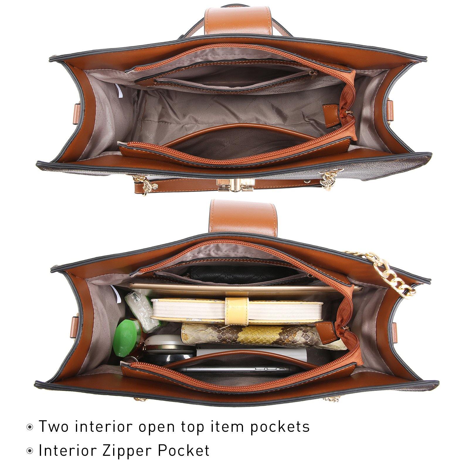 Women Fashion Chain Fashion Belt lock Tote Bags With Matching Clutch Dasein - Dasein Bags