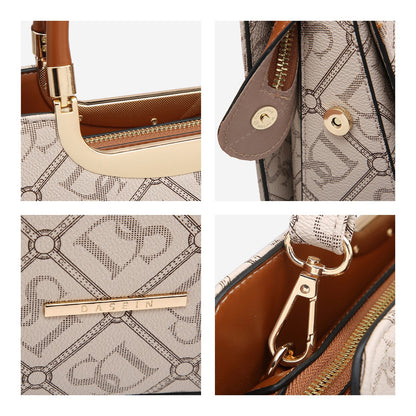 Monogram Briefcase with Matching Wristlet-Handbags & Purses-Dasein Bags