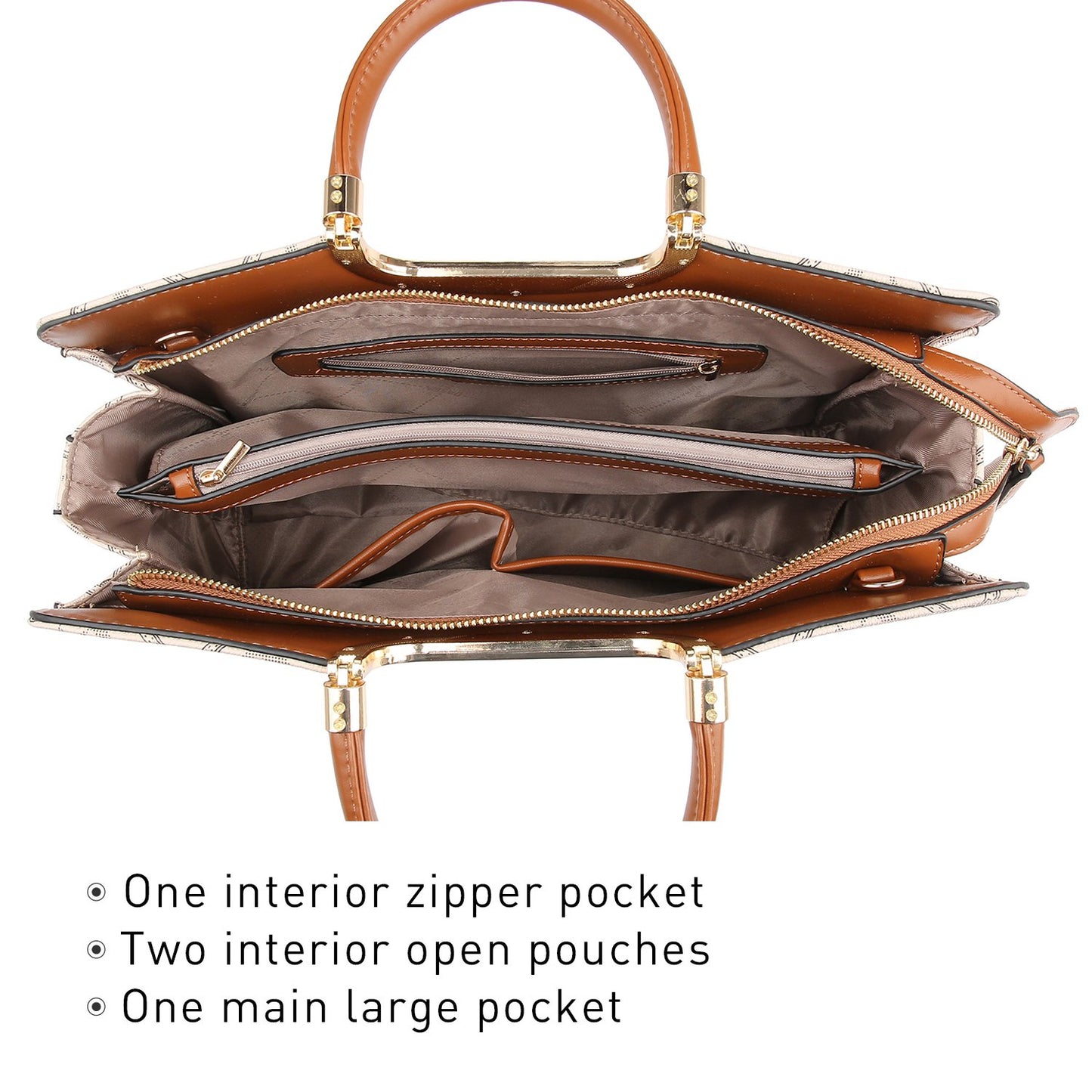 Monogram Briefcase with Matching Wristlet-Handbags & Purses-Dasein Bags