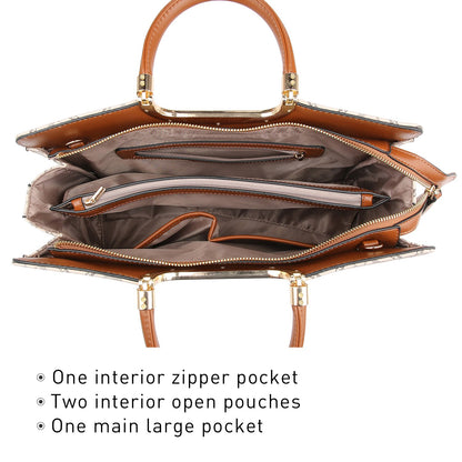 Monogram Briefcase with Matching Wristlet-Handbags & Purses-Dasein Bags