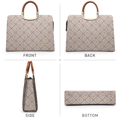 Monogram Briefcase with Matching Wristlet-Handbags & Purses-Dasein Bags