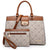 Monogram Flap Satchel with Matching Wristlet-Handbags & Purses-Dasein Bags