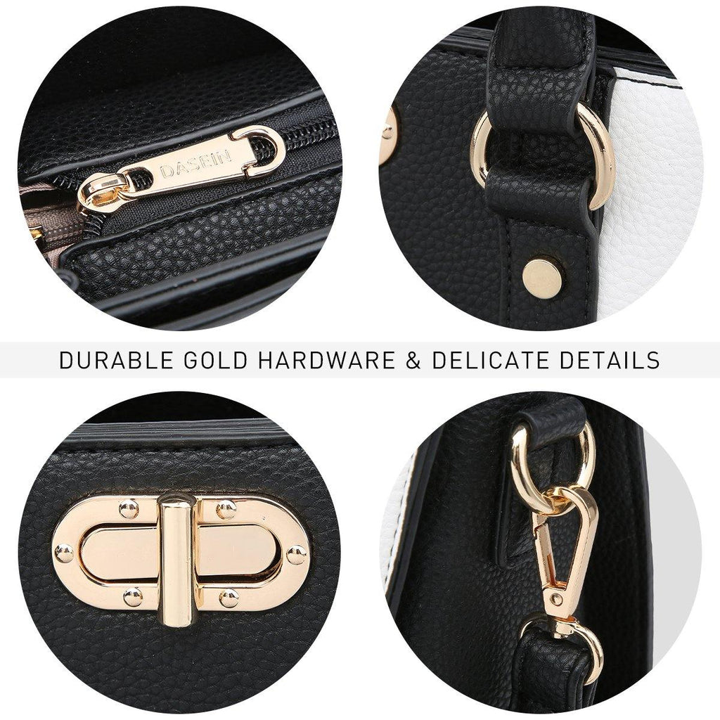 Two-tone 3-in-1 Handbag - Dasein Bags