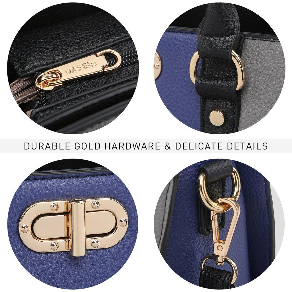Two-tone 3-in-1 Handbag - Dasein Bags